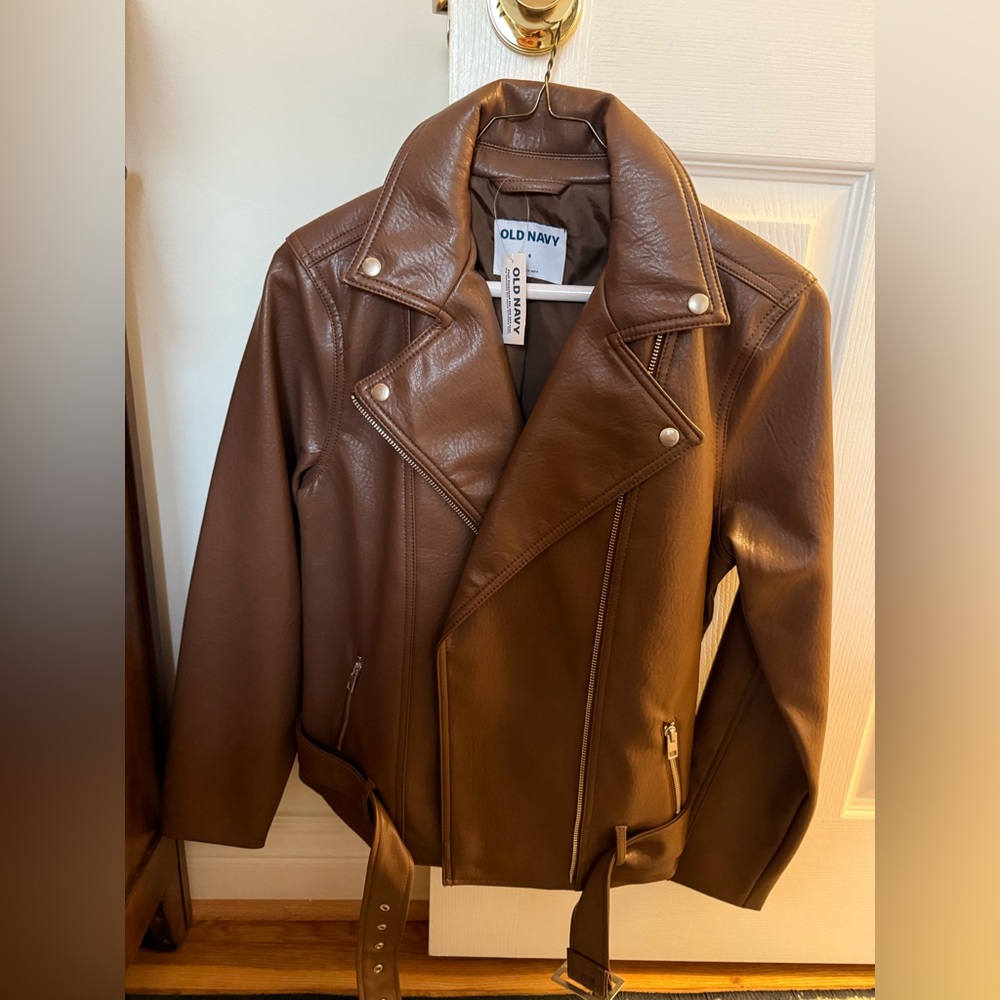 Old Navy small brown leather jacket - NWT